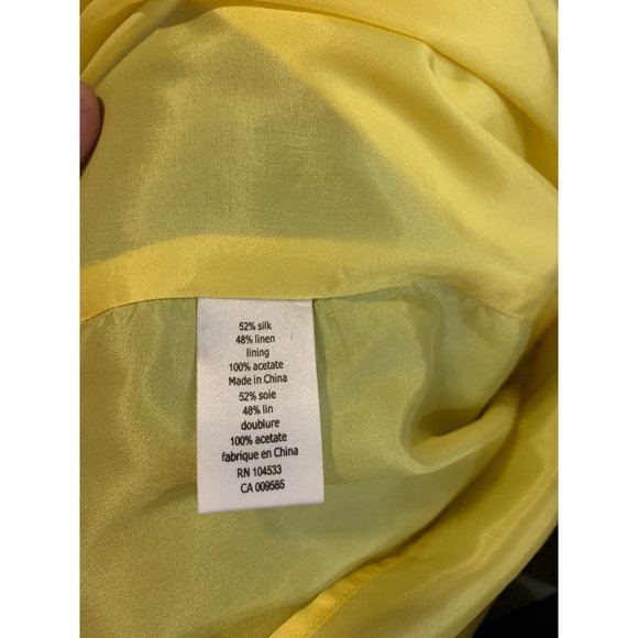 Nanette Lepore Linen Dress Size 8 Vibrant Stripes Beaded Neck Ruffle Accent - Picture 10 of 15